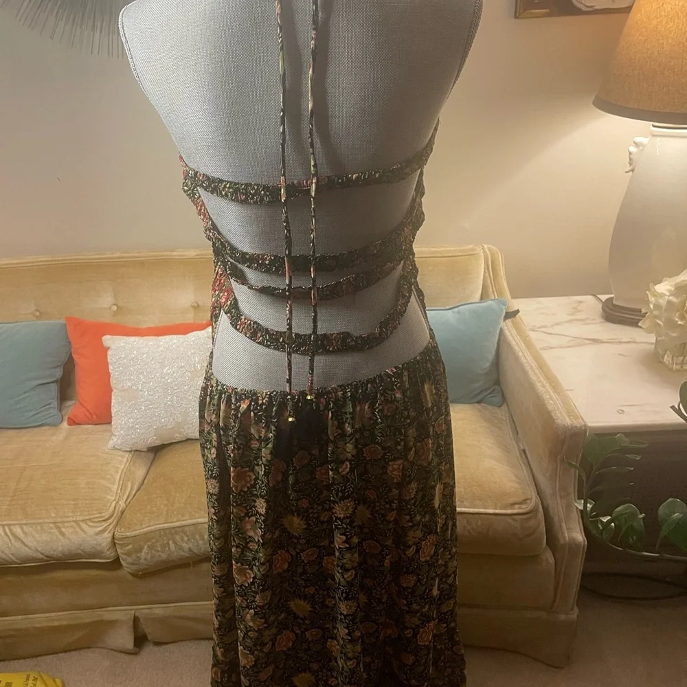 NWOT RAGA Smocked Sleeveless Floral Maxi SZ M - Picture 7 of 8